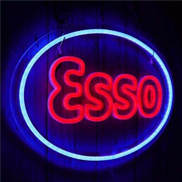 Esso Oil Gasoline LED Neon Sign Gas Shop Garage Decor Bar Man Cave Wall Mechanix - Picture 3 of 7